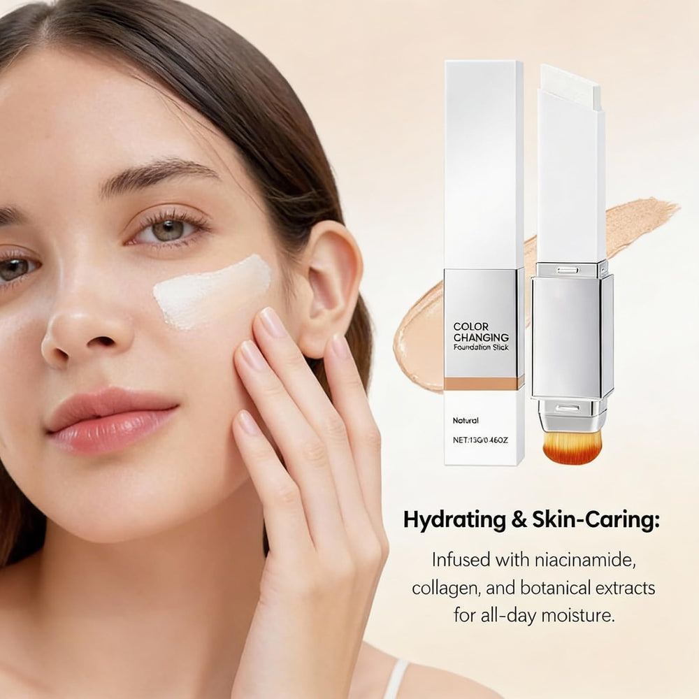 Lumine Skin detachable brush blends foundation with mess-free control.