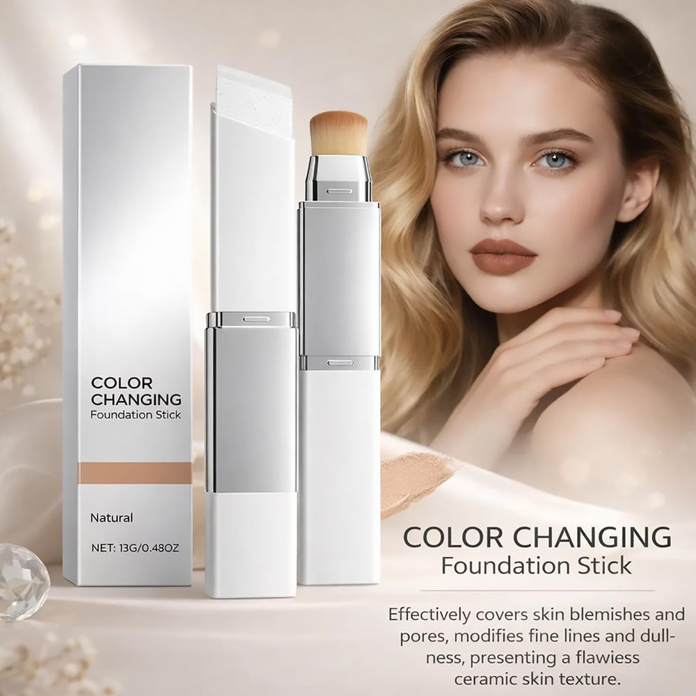 Lumine Skin dual-ended foundation stick with detachable brush enables precise blending