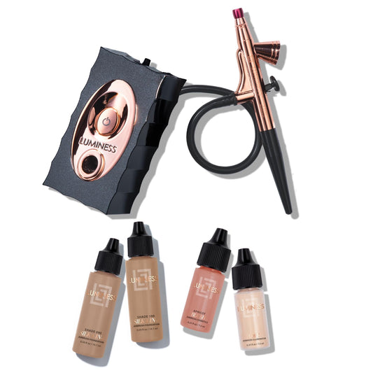 LUMINESS Air Icon compressor and stylus for precise touchless makeup application.