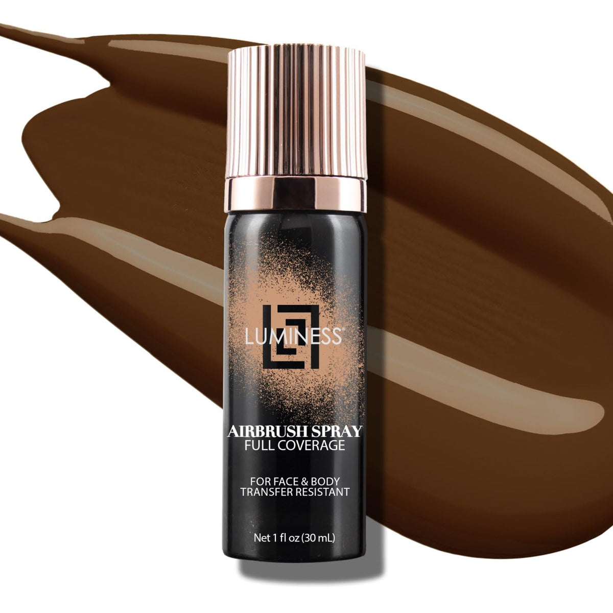 Luminess Airbrush Body Coverage bottle close-up showing even tone and long-wear.