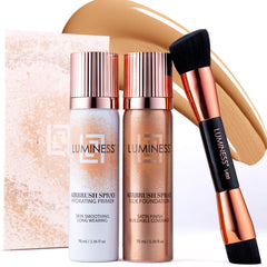 LUMINESS Airbrush Silk Foundation Starter Kit pack shot for an easy at-home application.