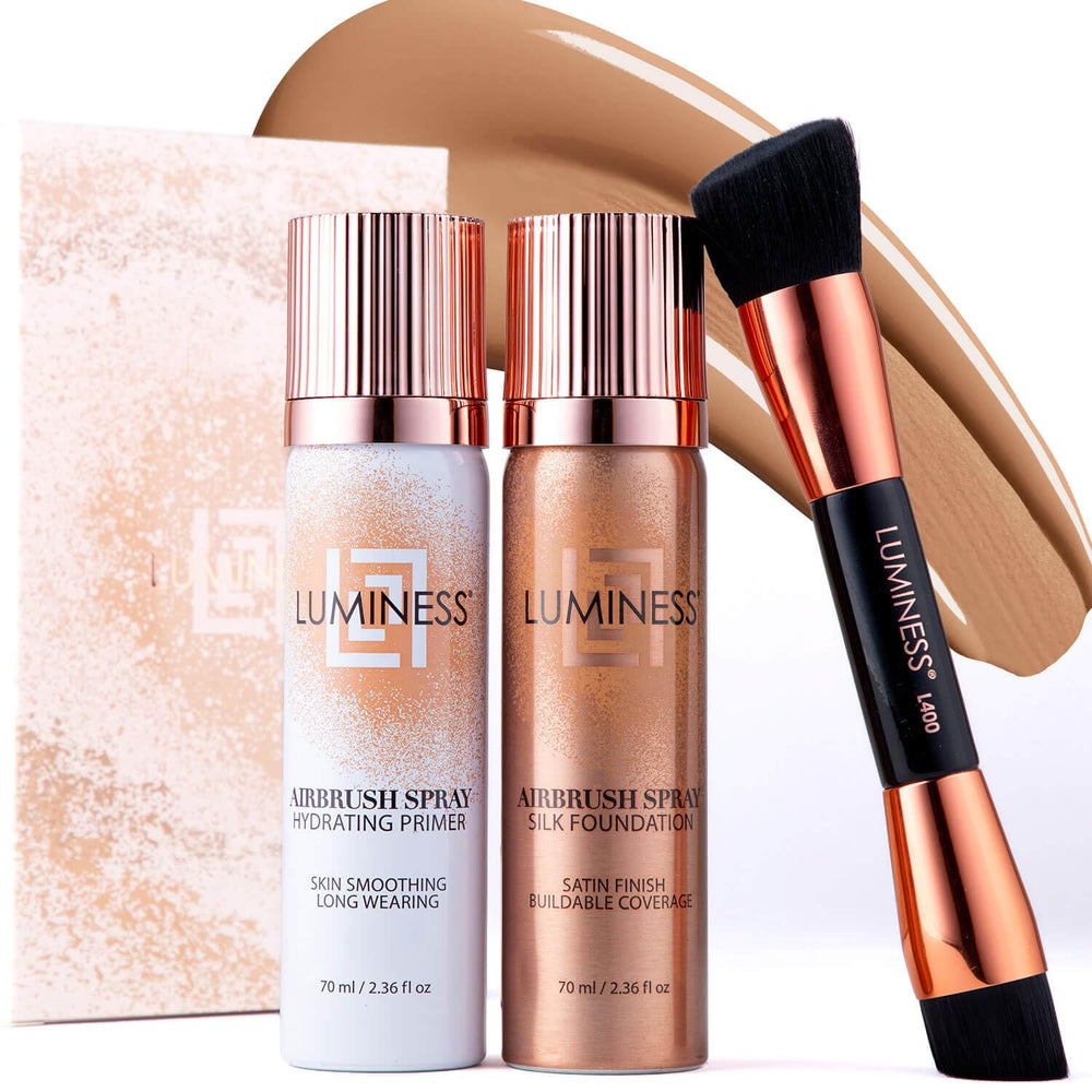 Luminess Airbrush Silk Foundation Starter Kit Warm compact display for on-the-go coverage