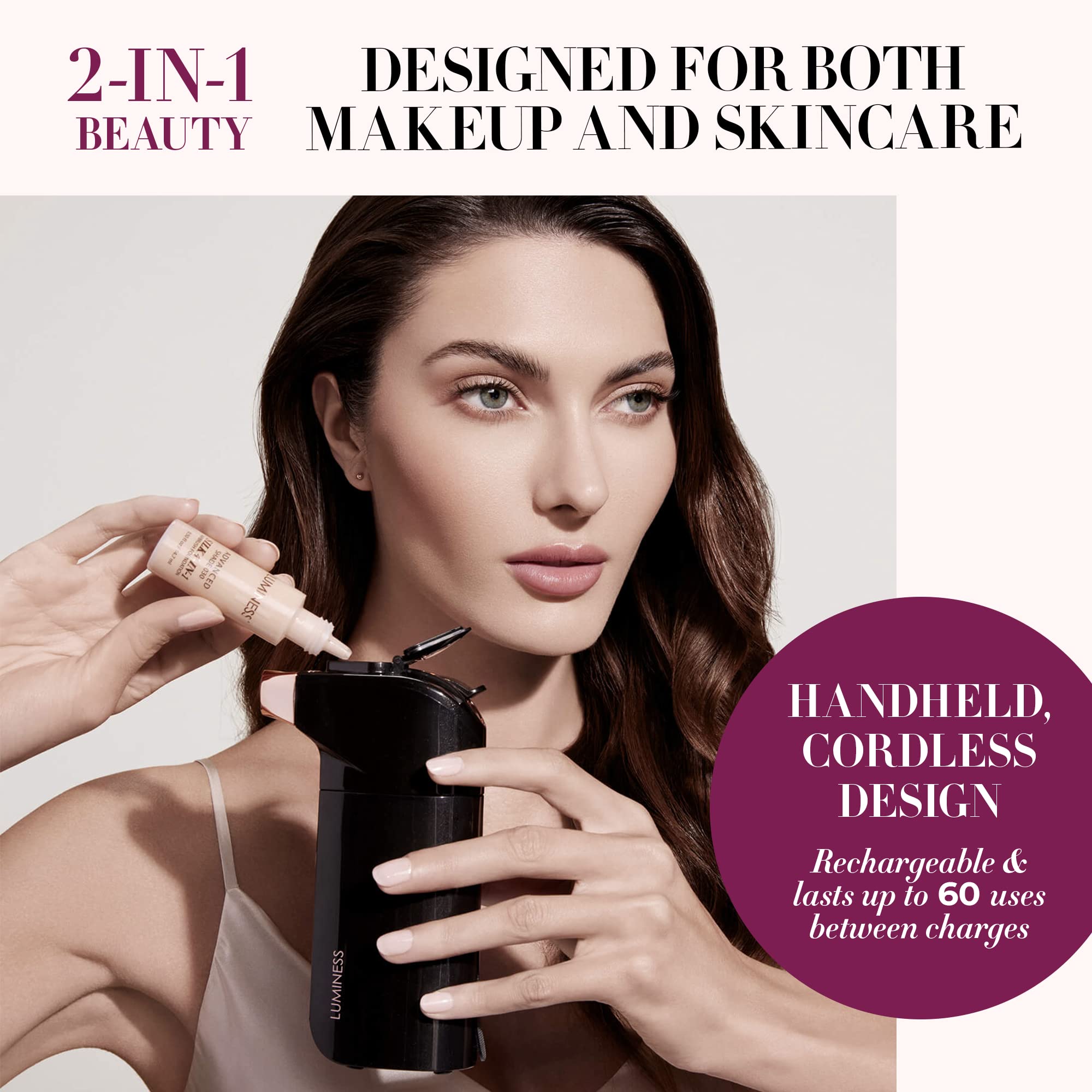 LUMINESS Breeze Duo foundation shade 18 bottle for radiant finish.