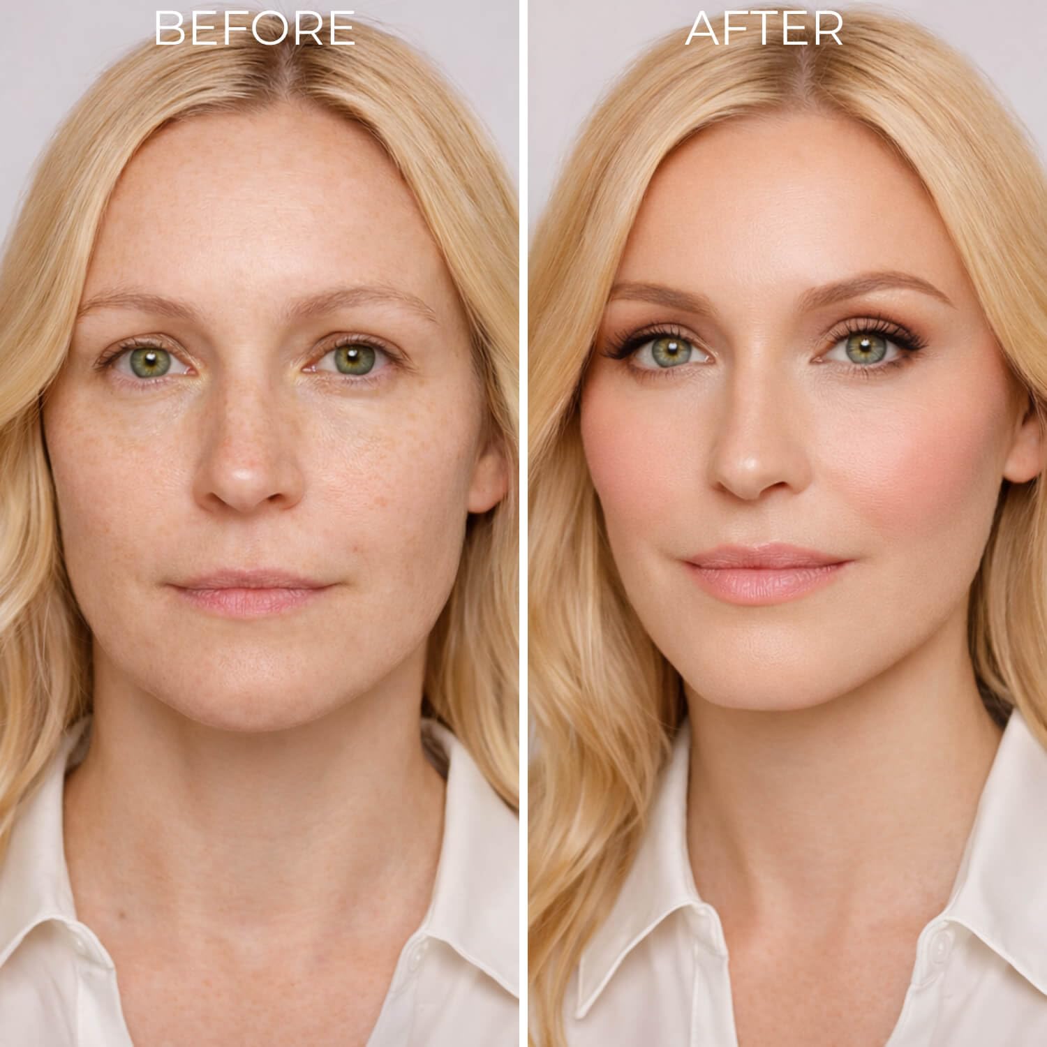 LUMINESS Face Time Essentials highlighter adds light to cheekbones.