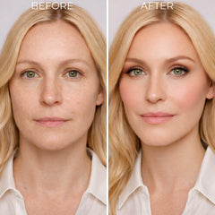 LUMINESS Face Time Essentials highlighter adds light to cheekbones.