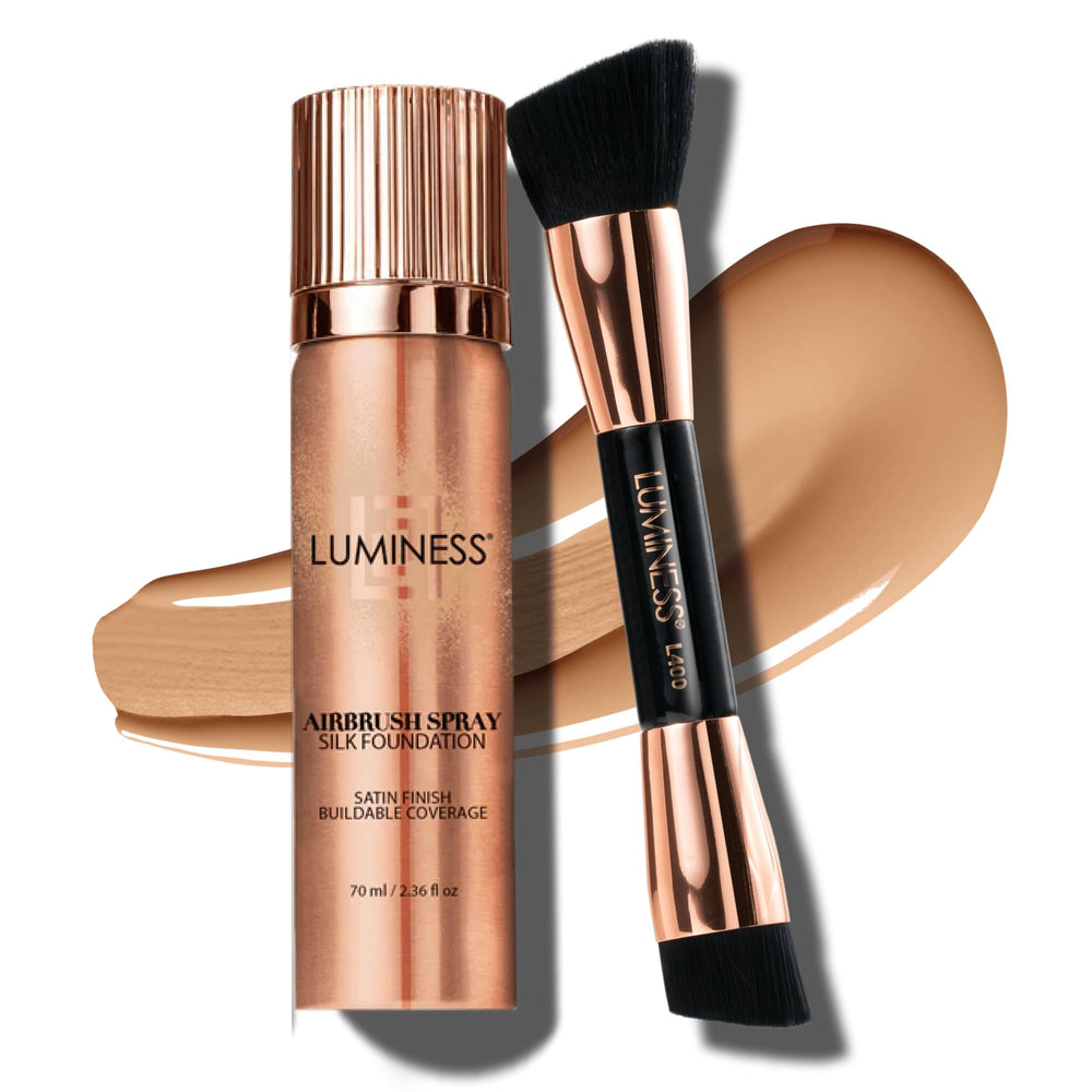 Luminess double-sided foundation brush ready for precise blending