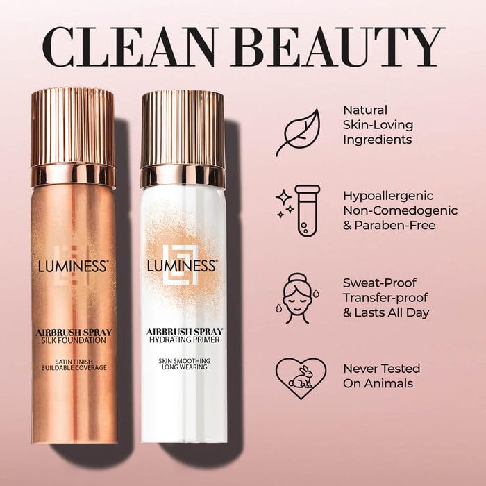Luminess Humidity-resistant wear keeps makeup in place.