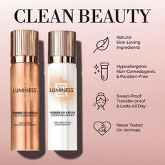 LUMINESS Hydration formula with silk and hyaluronic acid nourishes skin.