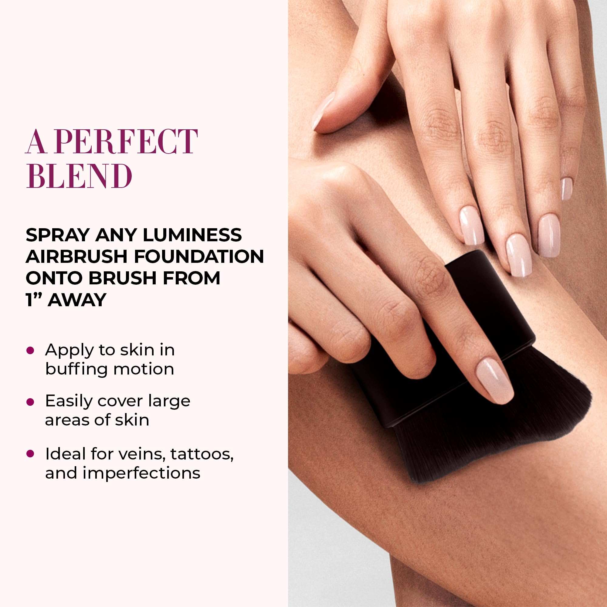LUMINESS large body makeup brush for self-tanner application and natural glow