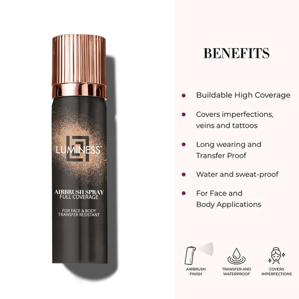 LUMINESS natural radiant finish adds a subtle glow to skin.