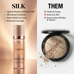 Luminess Silk airbrush hydrating formula with vitamin A and C for moisturized skin.