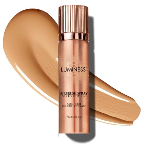 LUMINESS Silk Airbrush Spray Foundation bottle in medium shade for an airbrushed, even complexion