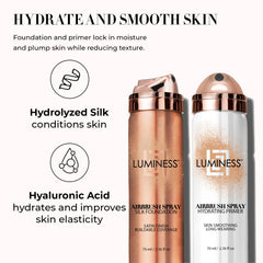 LUMINESS Silk Primer application close-up for even, hydrated skin