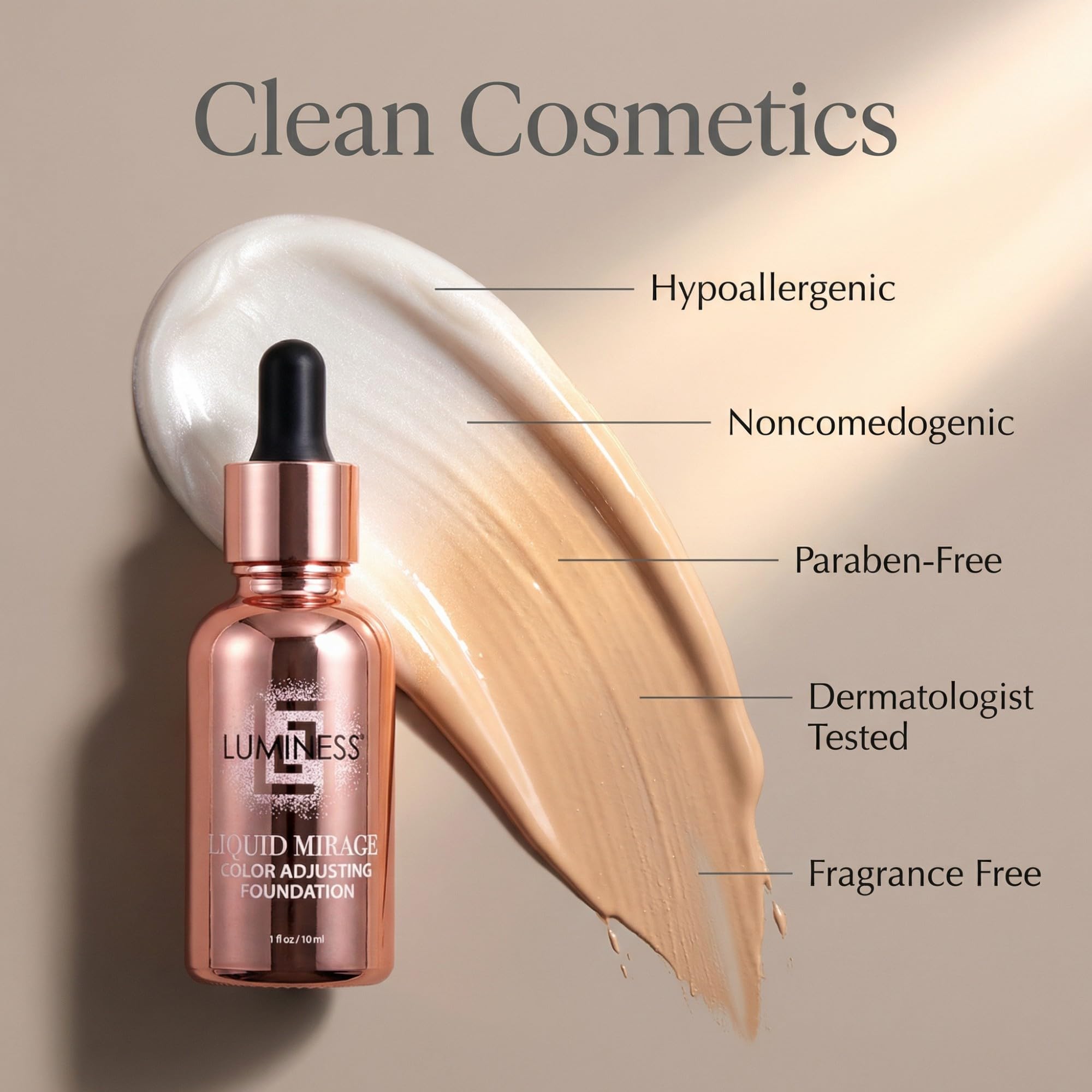 SPF 50 sunscreen application on the face as makeup base.