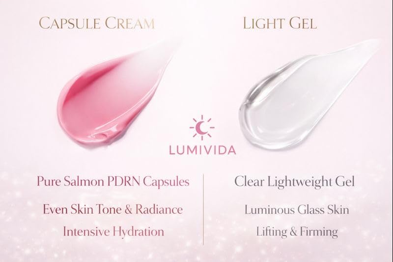 LumiVida product shown for morning and night skincare routine context.