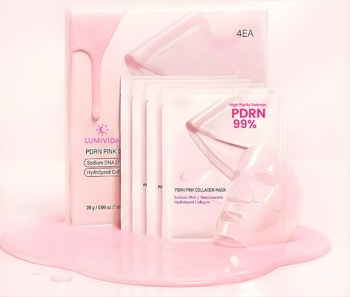 LumiVida Salmon DNA PDRN 4-pack box for spa-like at-home glow