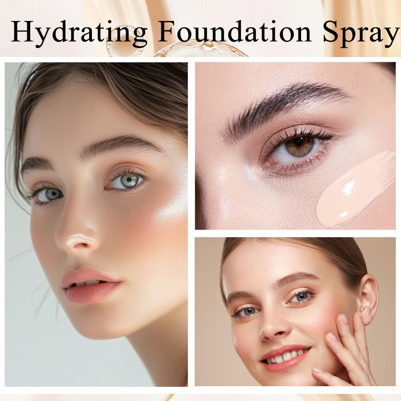 Lumiyou Luxe Foundation Spray being blended for a flawless finish.