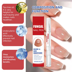Lumzist Nail Renewal Pen applying on nails and cuticles for dual-action care.