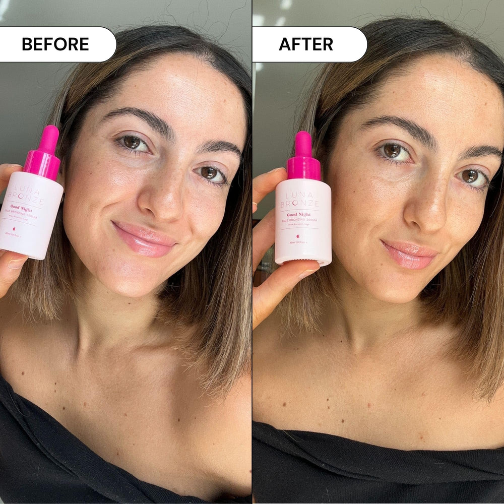 Luna Bronze Good Night Drops dropper image showing easy nighttime application.