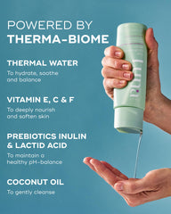 Luna Daily fragrance-free wash usage scene showing quarter-size amount being applied