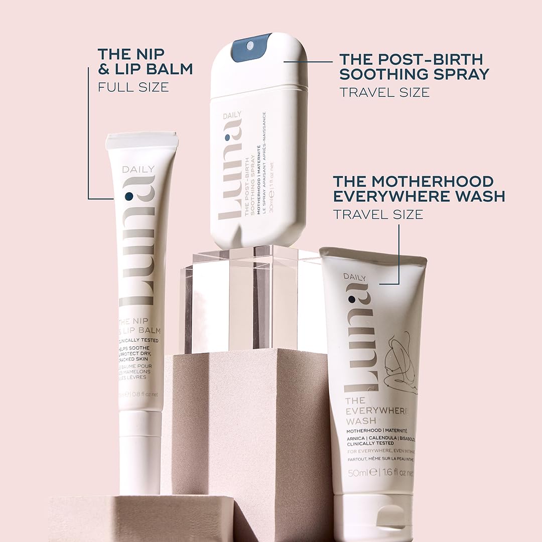 Luna Daily soothing mist travel size bottle demonstrates gentle hydration on the go.