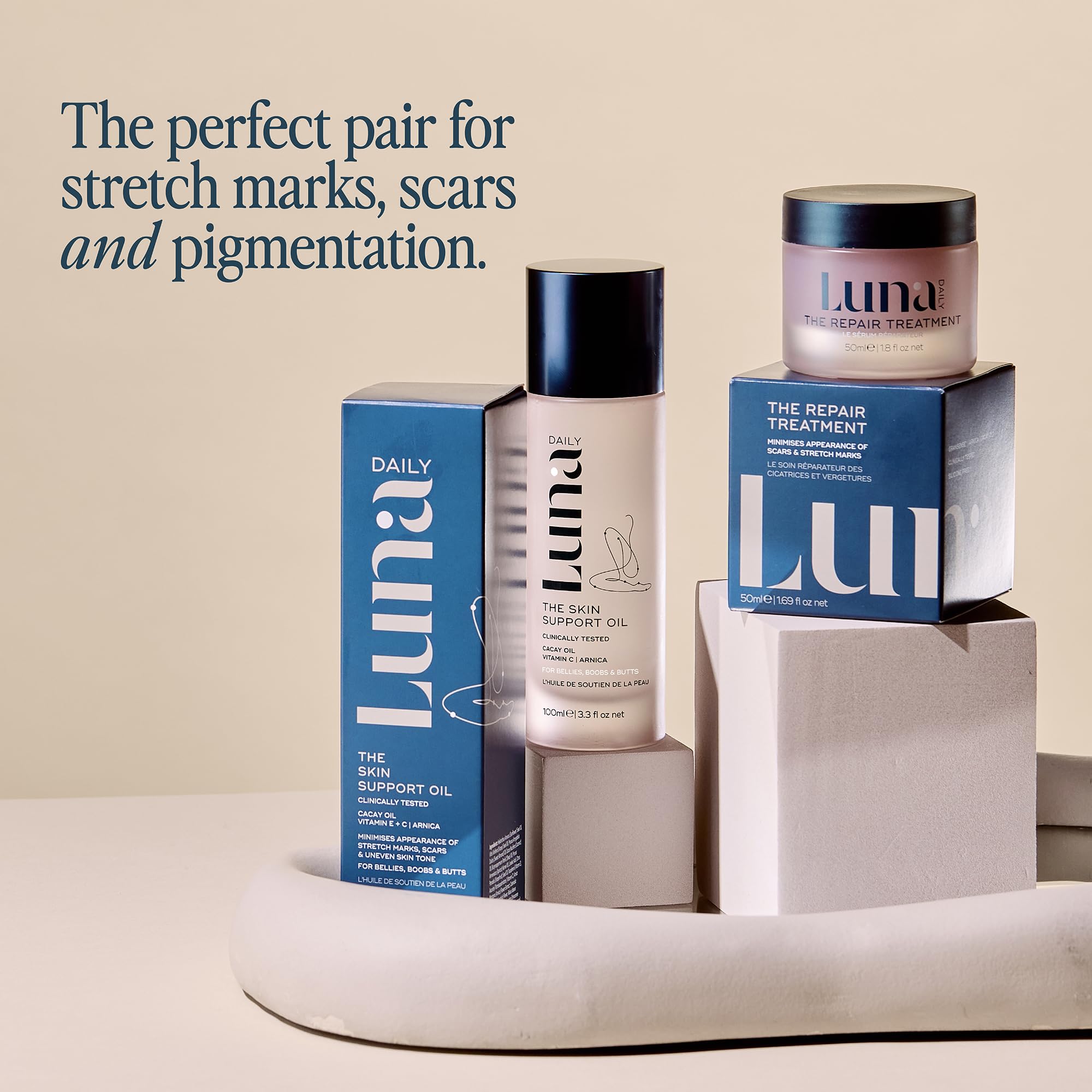 Night application of Luna Daily Gel demonstrated as a thick layer on skin