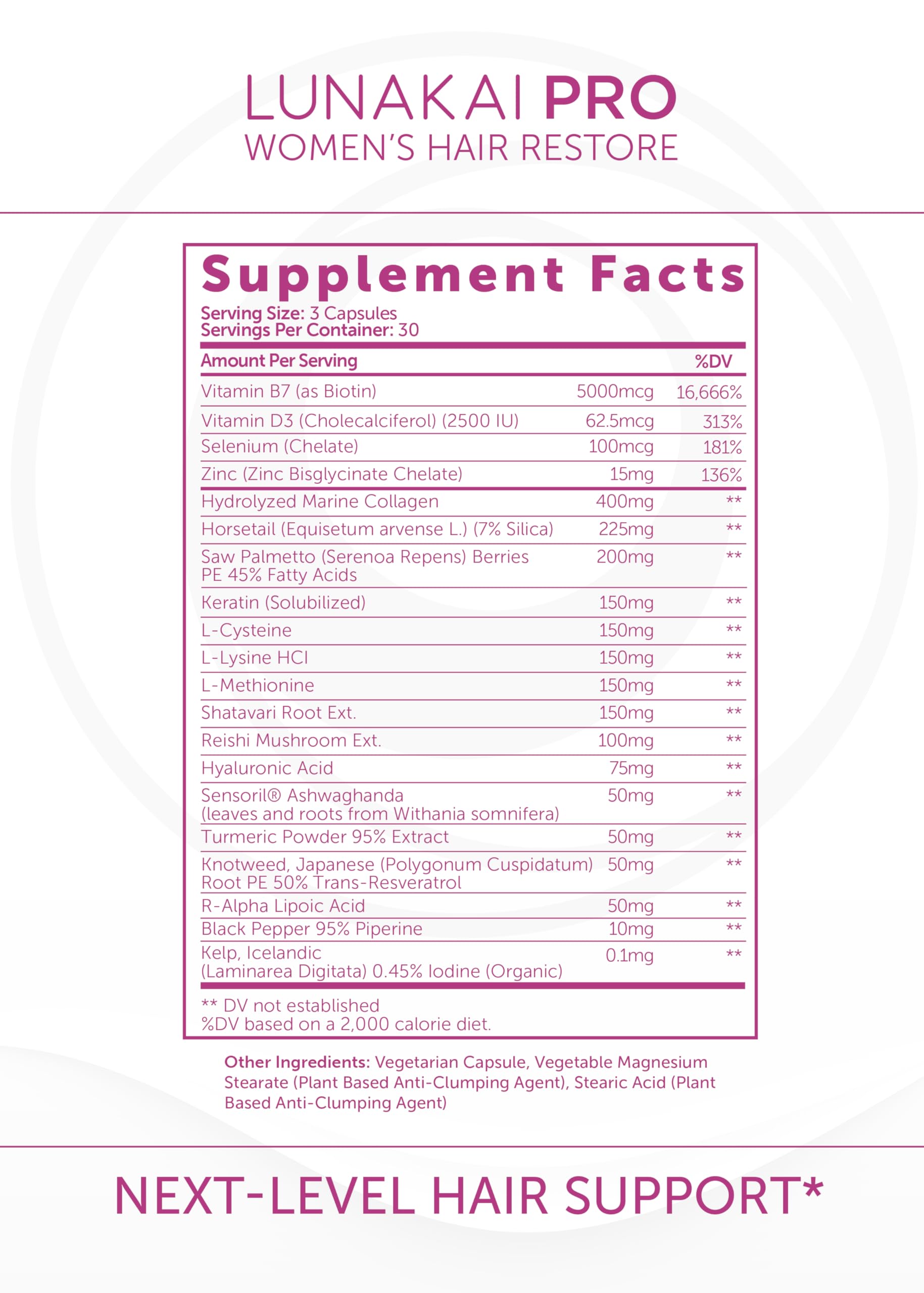 Lunakai Pro clean-label image emphasizes allergen-free, natural ingredients.
