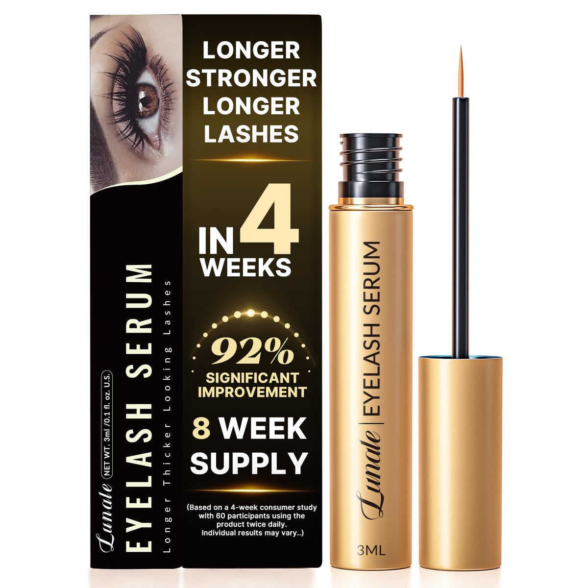 Lunale eyelash serum bottle for compact 3ml size.