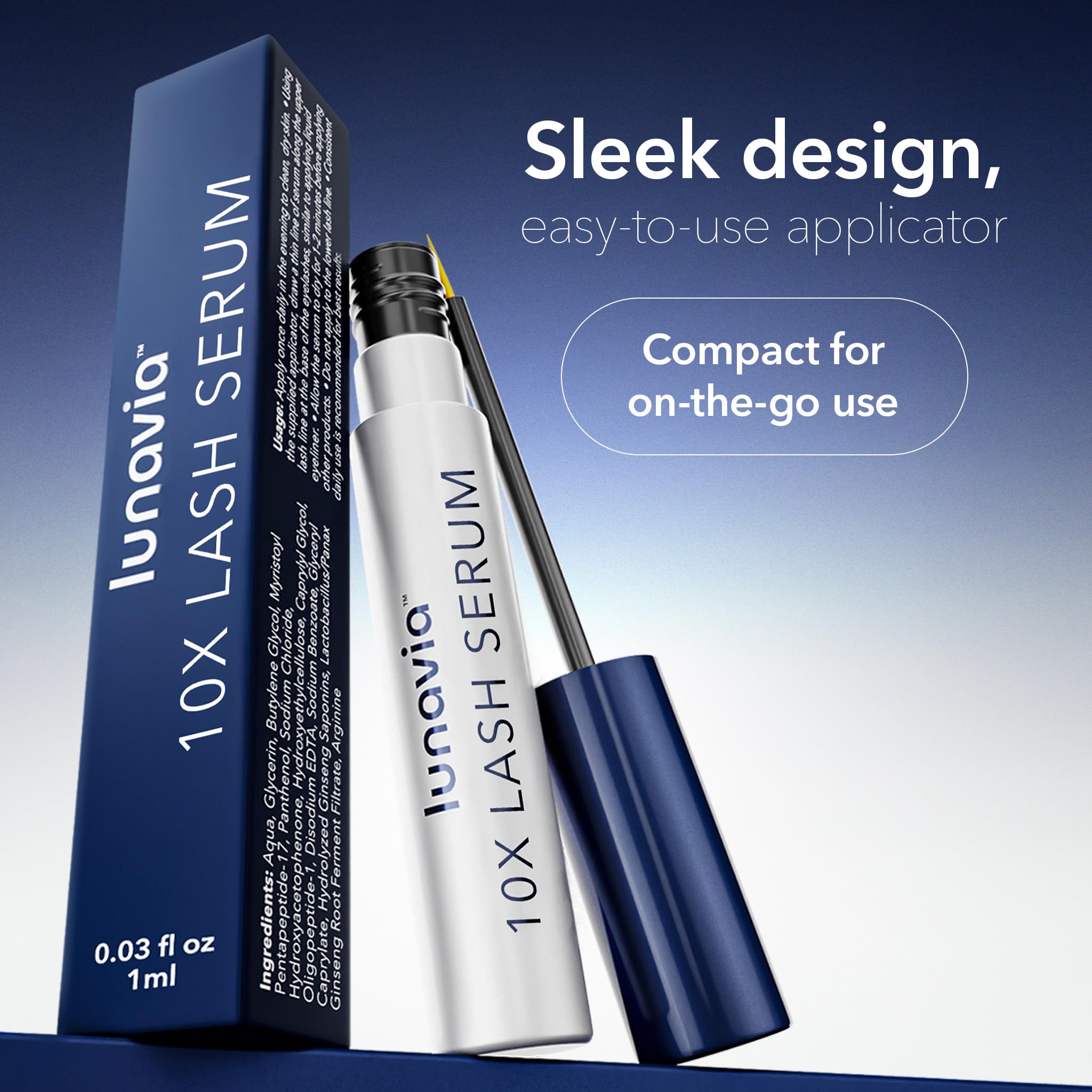 Lunavia elegant packaging and brush hinting premium daily lash care