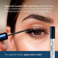 Lunavia 10X Lash Serum ingredient concept showing peptide blend for lash nourishment