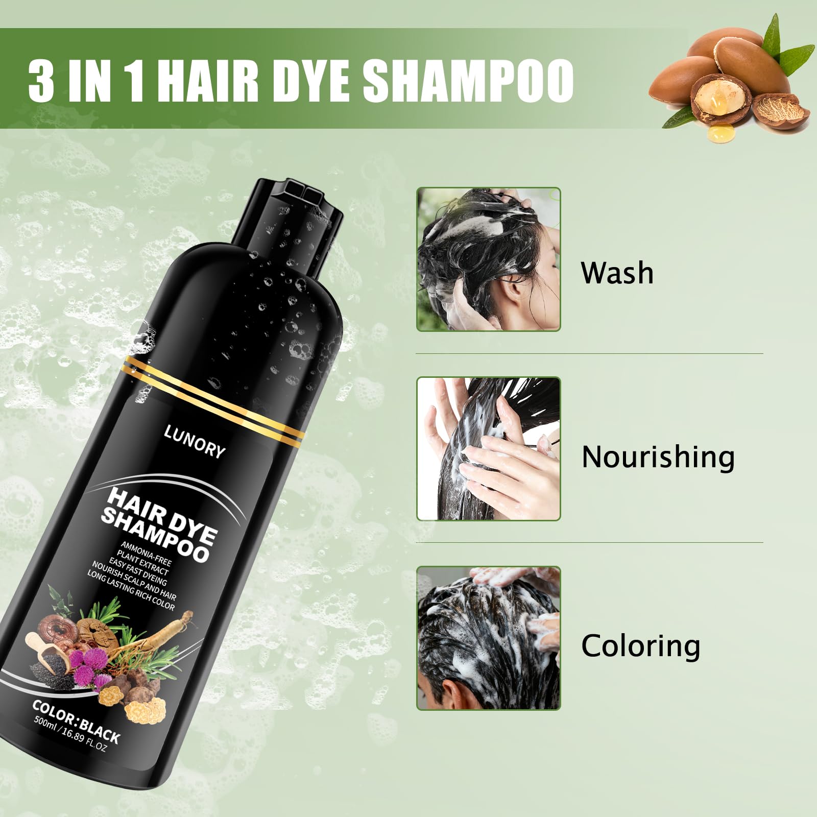 Lunory works on all hair types for balanced coverage.