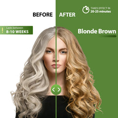 Lunory Blonde-Brown Hair Dye Shampoo applying on dry hair for quick color.