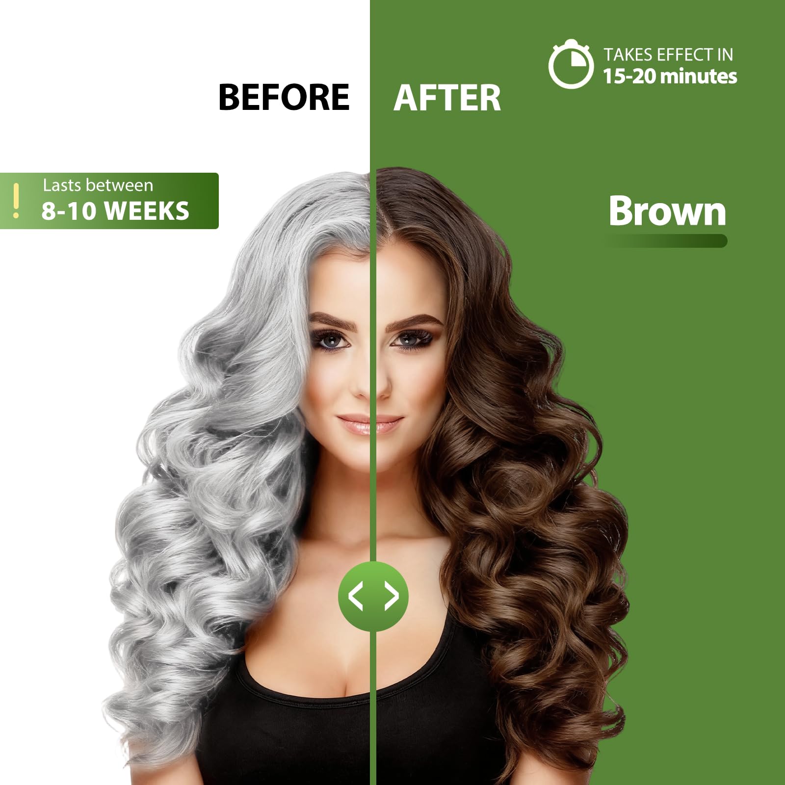 Lunory brown hair dye shampoo application on dry hair delivers even coverage.