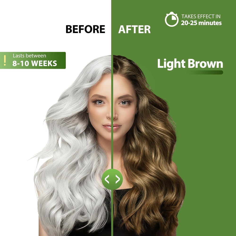Lunory dye shampoo applied to dry hair for quick 20–25 minute color