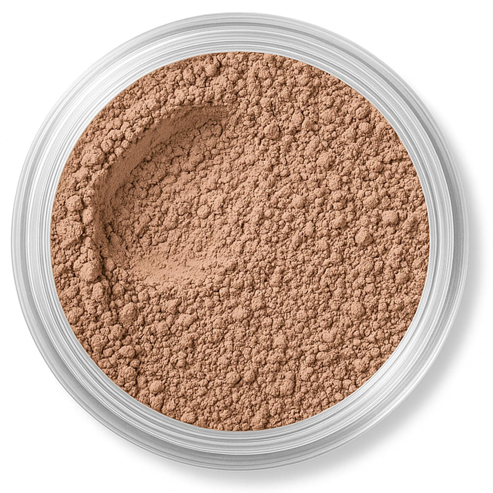 Lure Minerals Summer Bisque Concealer Powder in sifter jar showing natural finish and coverage