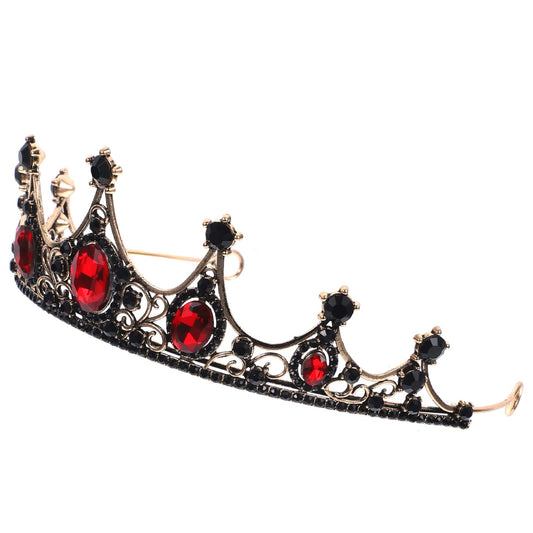 Close-up of red rhinestones on Lurrose Baroque Crown