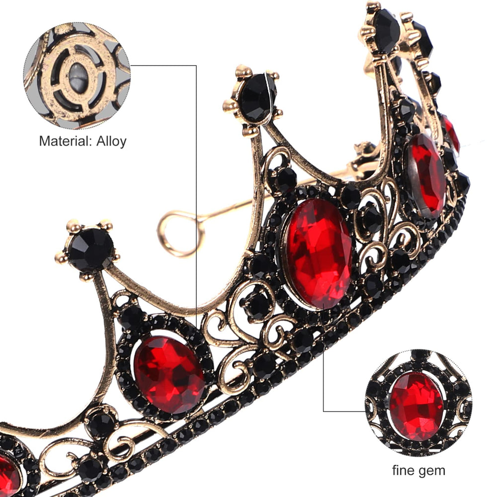 Black and red Lurrose crown worn by the model for a bold look