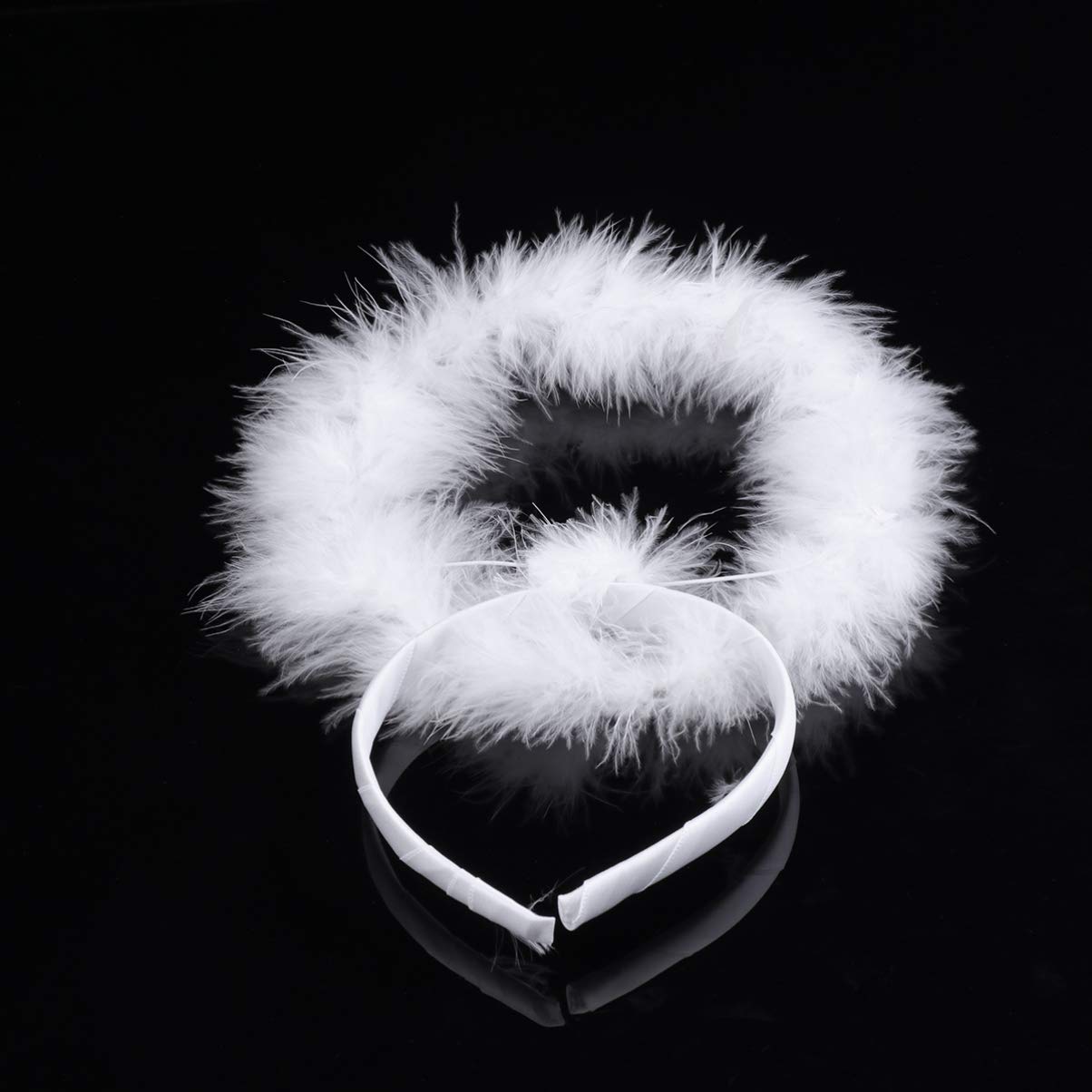 Lurrose Christmas angel headband with white halo for holiday gatherings.