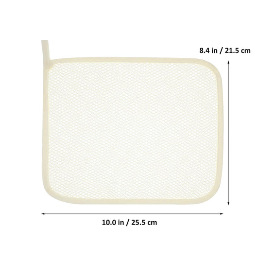 Lurrose exfoliating washcloth nylon texture closeup highlights gentle exfoliation and quick-dry benefits