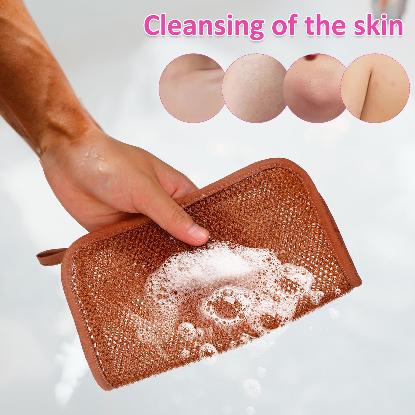 Lurrose exfoliation-detail image highlights textured surface for gentle scrubbing