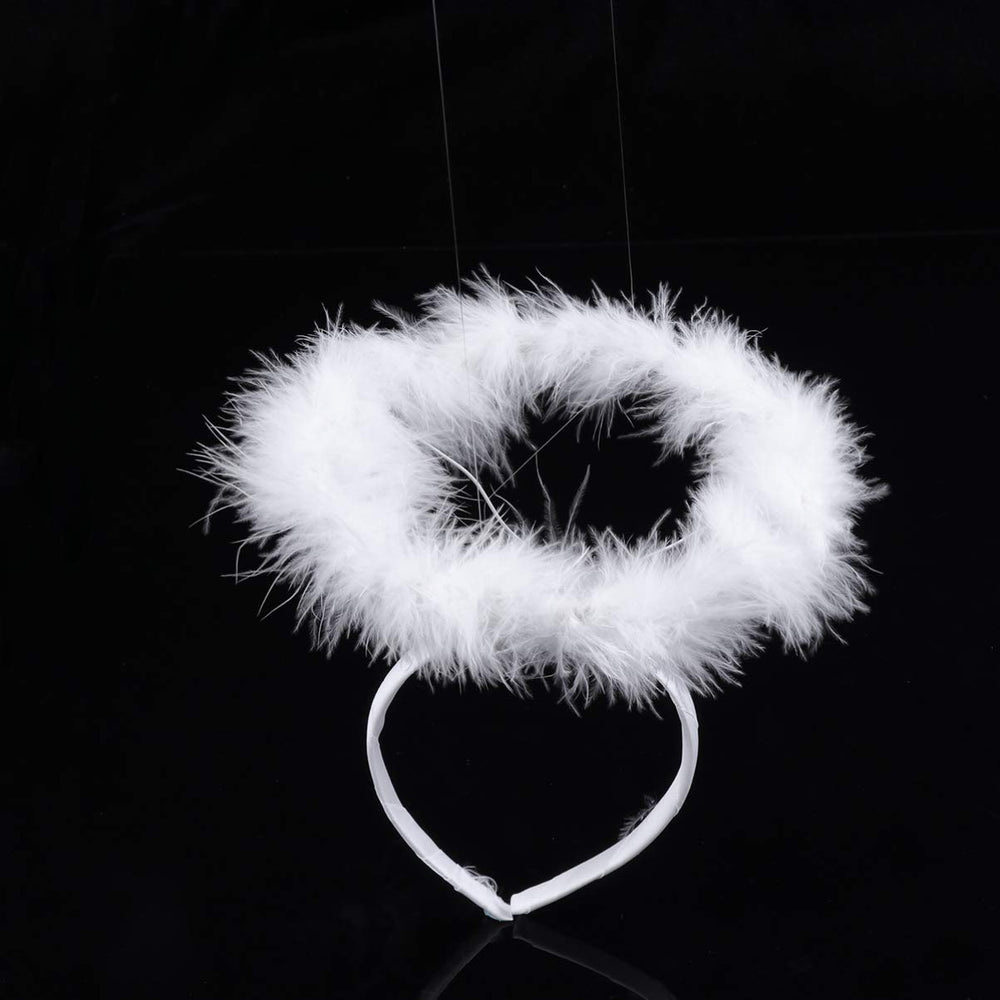 Lurrose portable angel headband white halo for quick costume additions.