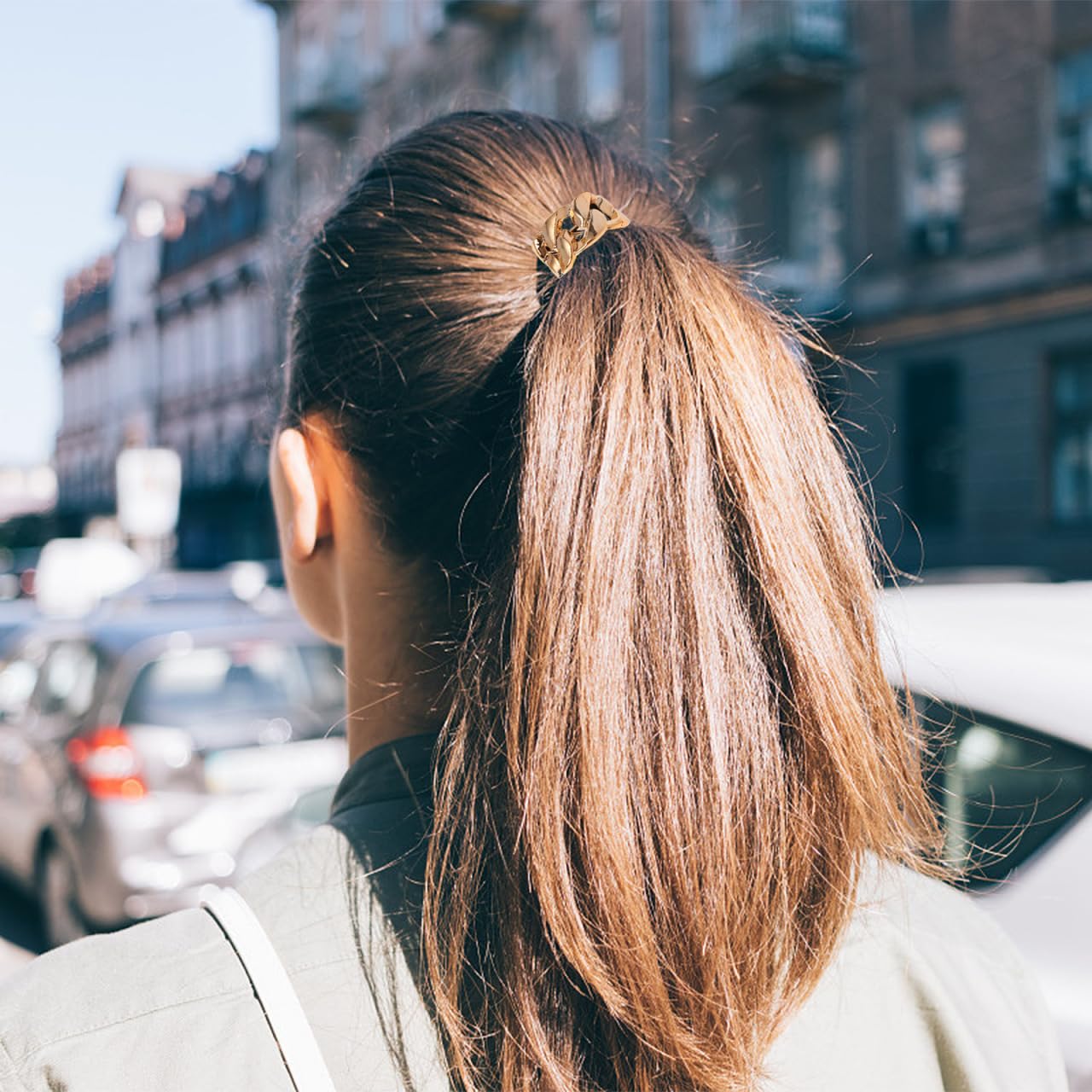 Lurrose secure-ponytail-hair-tie in use demonstrates slip-free hold.