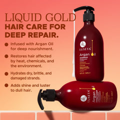 Luseta Argan Oil Shampoo label sulfate-free for all hair types