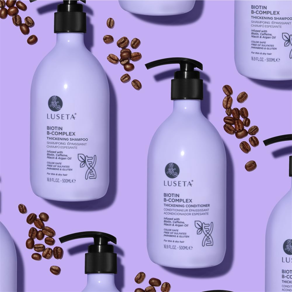 Luseta B-Complex ingredient panel featuring biotin and niacin