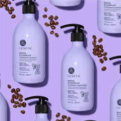 Luseta B-Complex ingredient panel featuring biotin and niacin