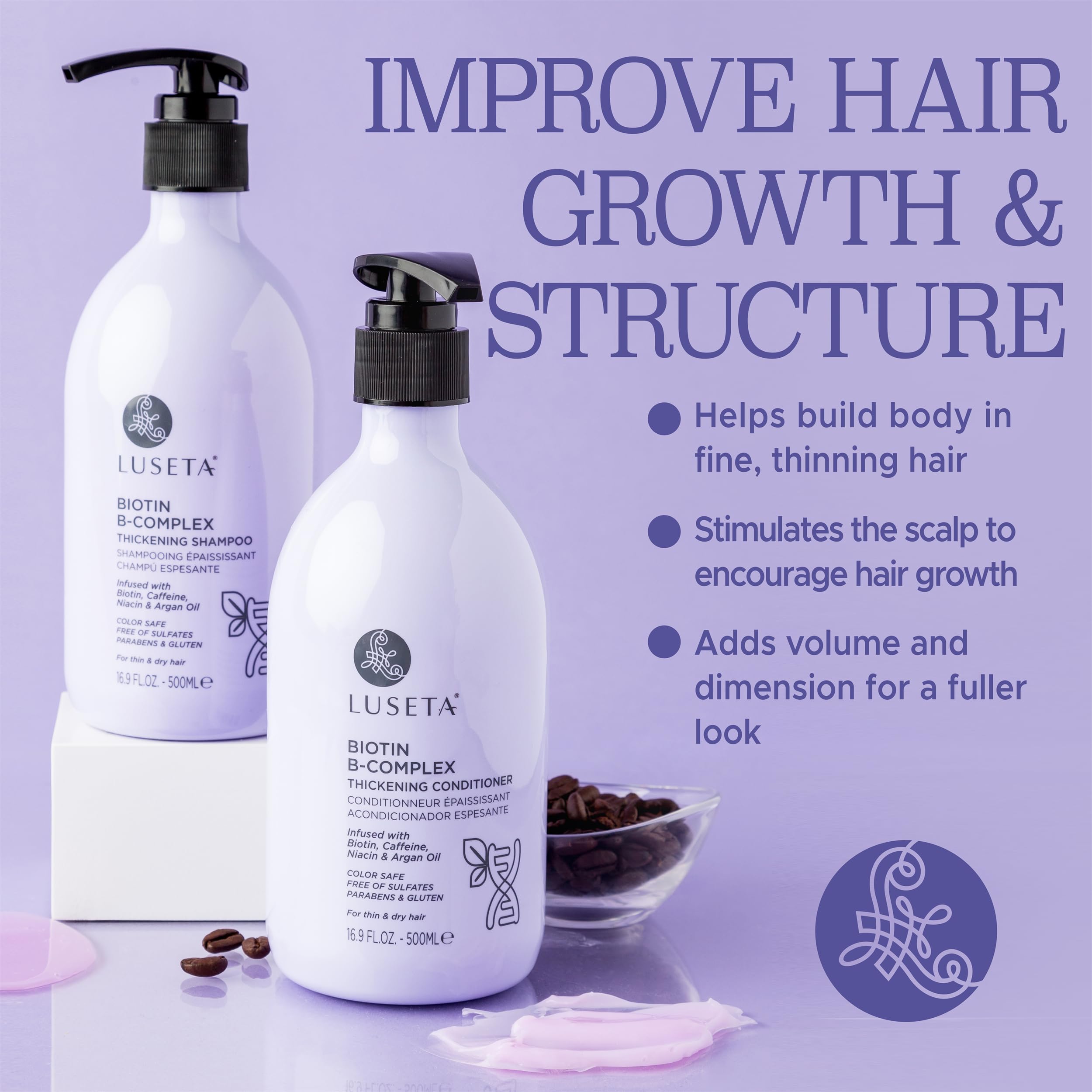 Luseta B-Complex set packaging viewed for premium hair care