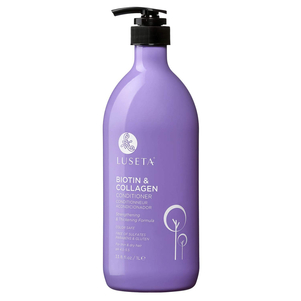 L LUSETA Biotin and Collagen Conditioner bottle front for thicker, fuller hair
