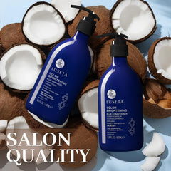 Luseta Blue Shampoo bundle packaging communicates value and complete toning routine.