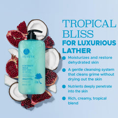 Luseta Coconut Milk Body Wash foamy lather cleanses gently
