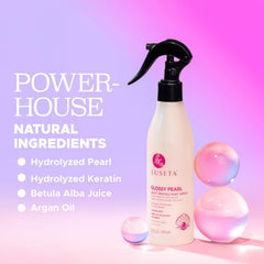 Close-up of pearl extract visual indicating shine-boosting formula